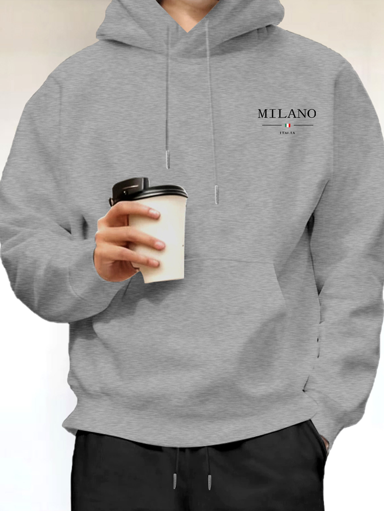 Street Fashion Of Milan - Felpa con Cappuccio da Uomo Minimalista