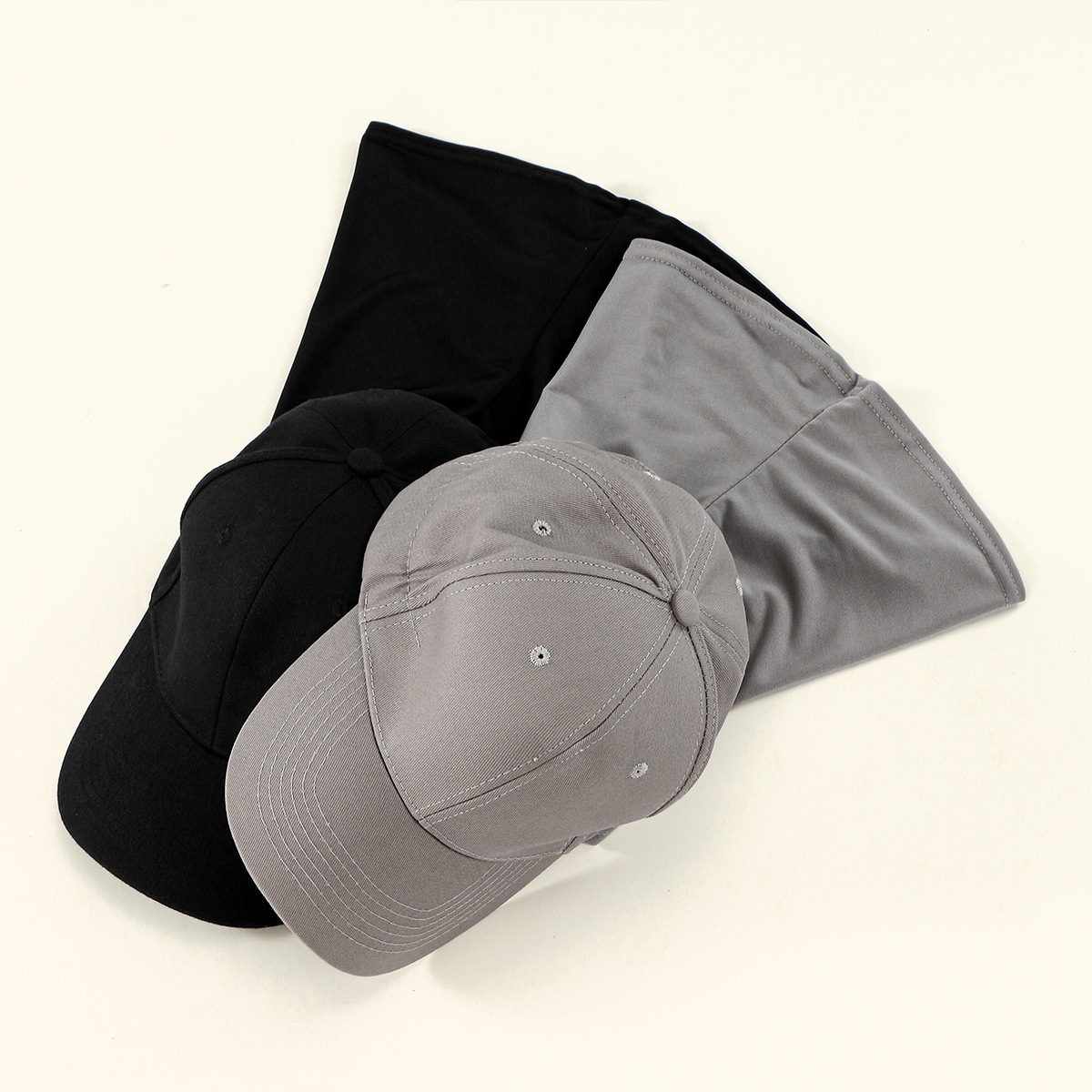 Baseball Cap Fitted - 2 Pezzi Hijab Musulmano Istantaneo, Cappello