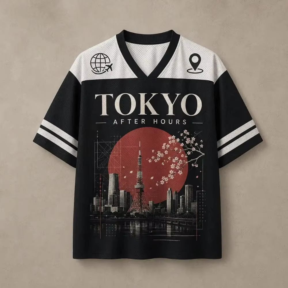 Street Fashion In Tokyo - Maglietta con Scollo a V per