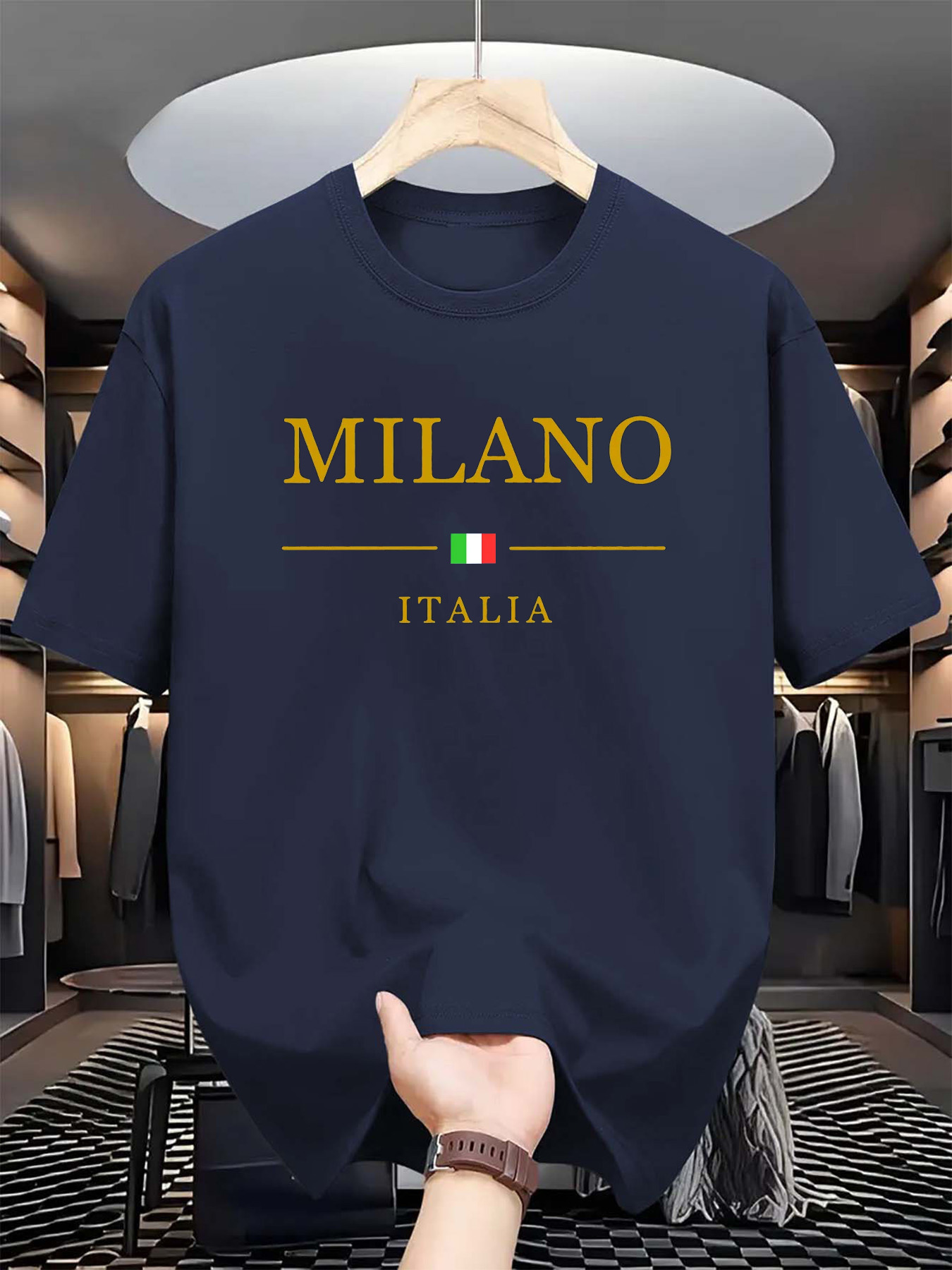 Street Fashion Of Milan - T-Shirt in Puro Cotone con Stampa