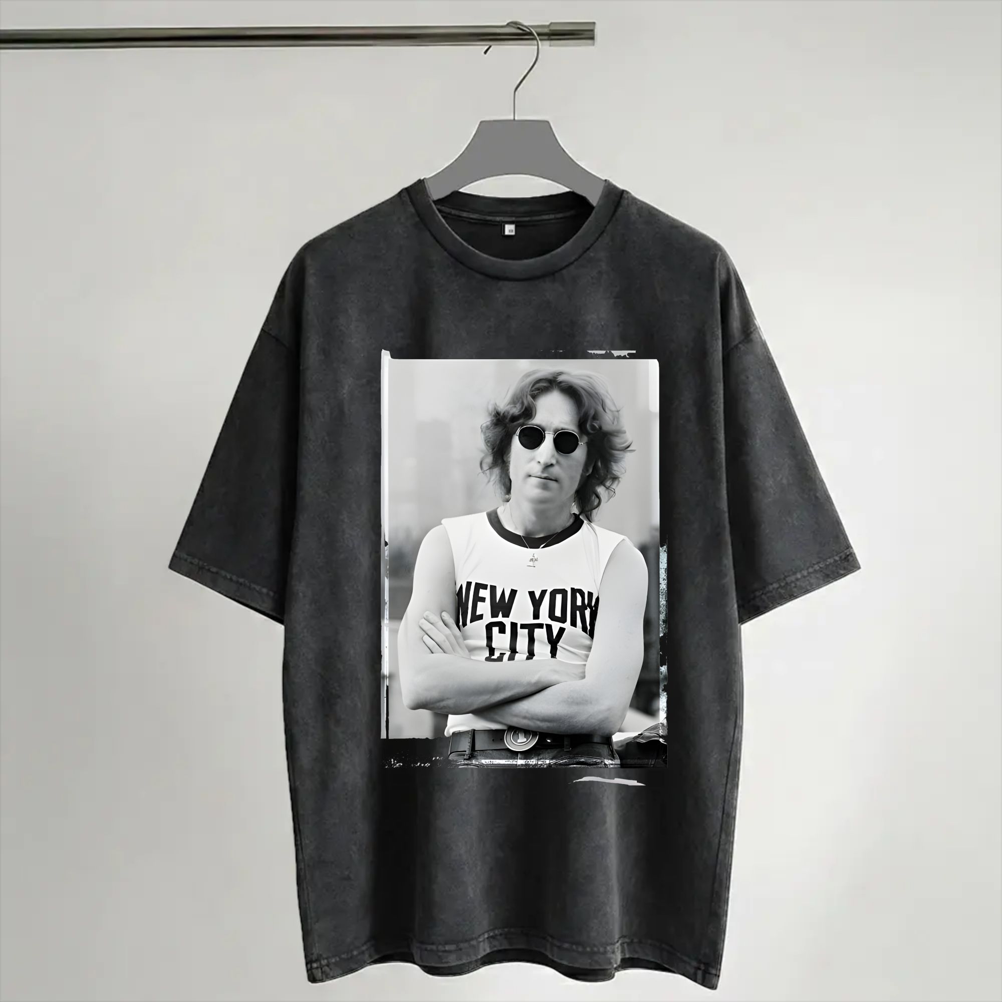 Street Fashion Of New York - Maglietta Lavata Stile Harajuku John Lennon