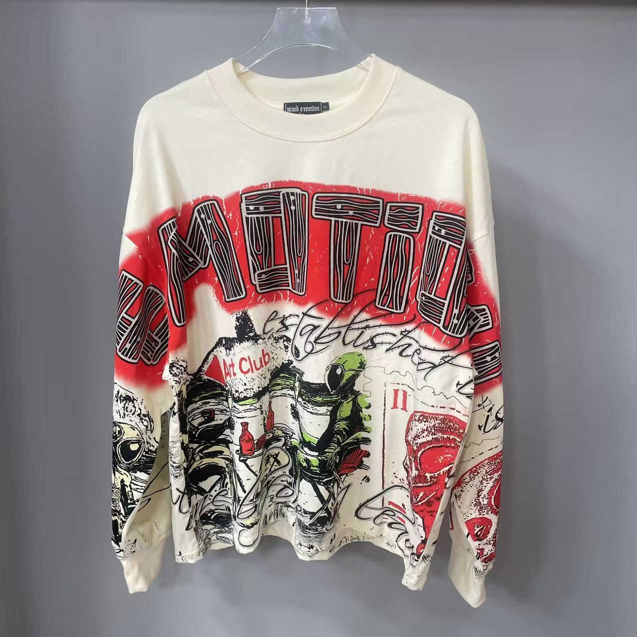 Street Fashion Clothing - T-shirt a maniche lunghe MIXED-EMOTION di