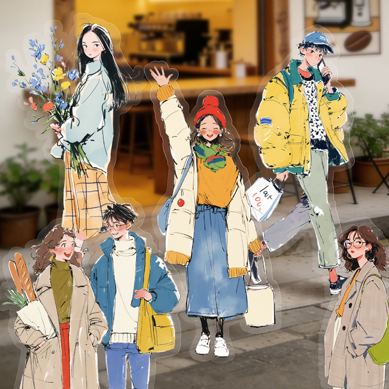 Street Fashion Outfit Girl - 20 Pezzi/Confezione Adesivi a Tema Outfit