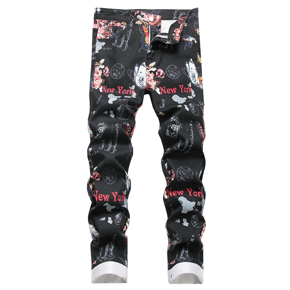 Street Fashion Of New York - Jeans da Uomo con Stampa Digitale,
