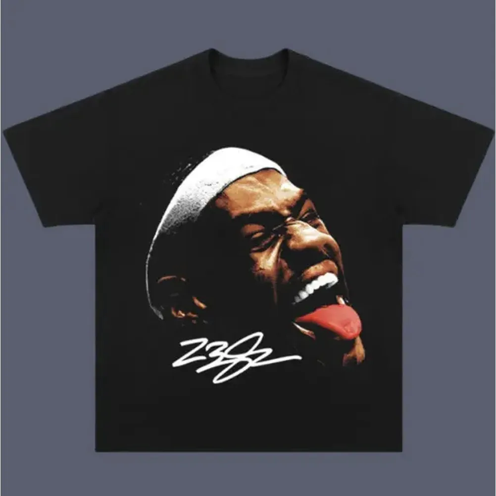 Street Fashion Magazine - Maglietta vintage retrò Lebron James, T-shirt