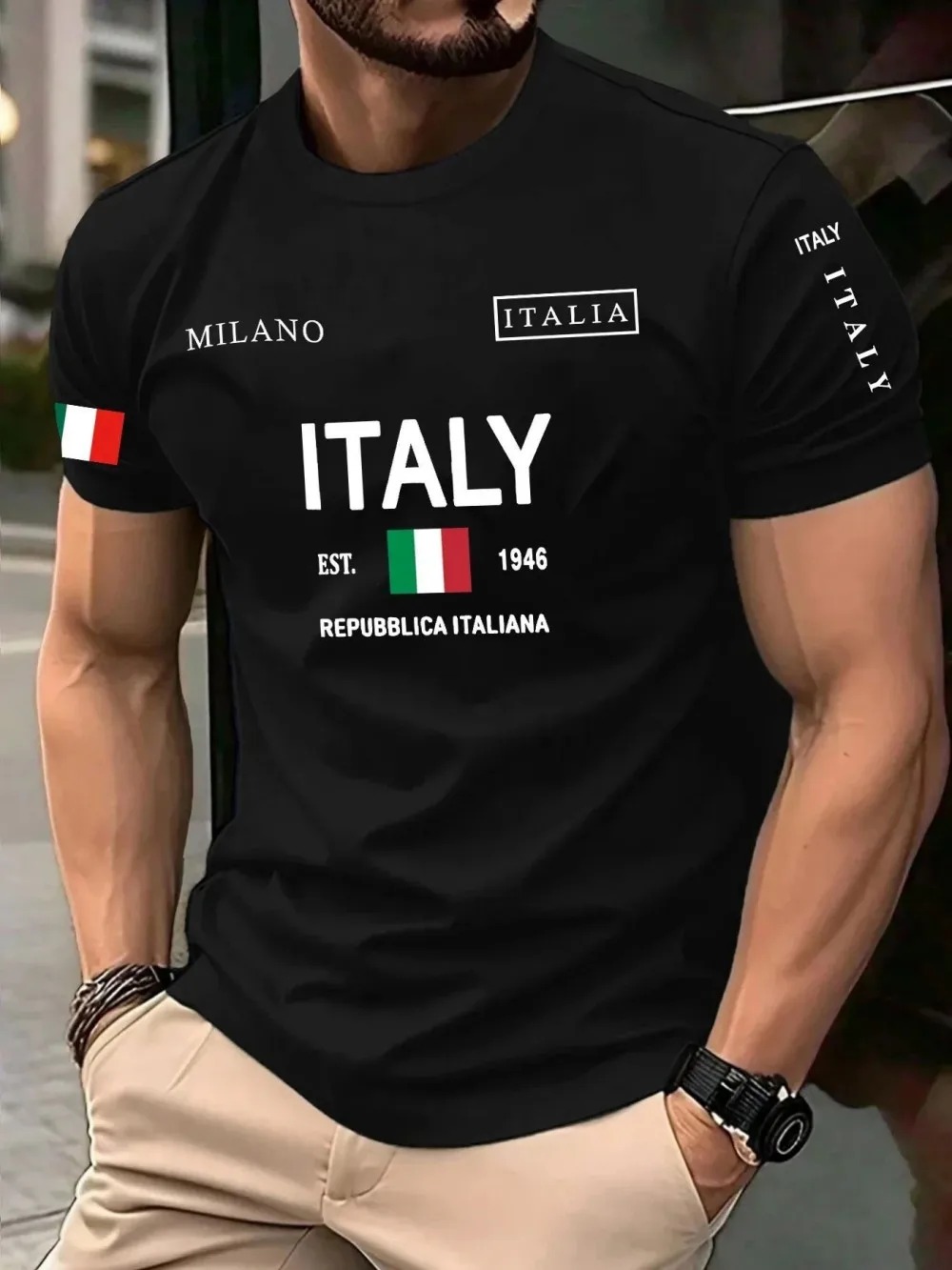 Street Fashion Of Milan - T-shirt Uomo Traspirante ad Asciugatura Rapida