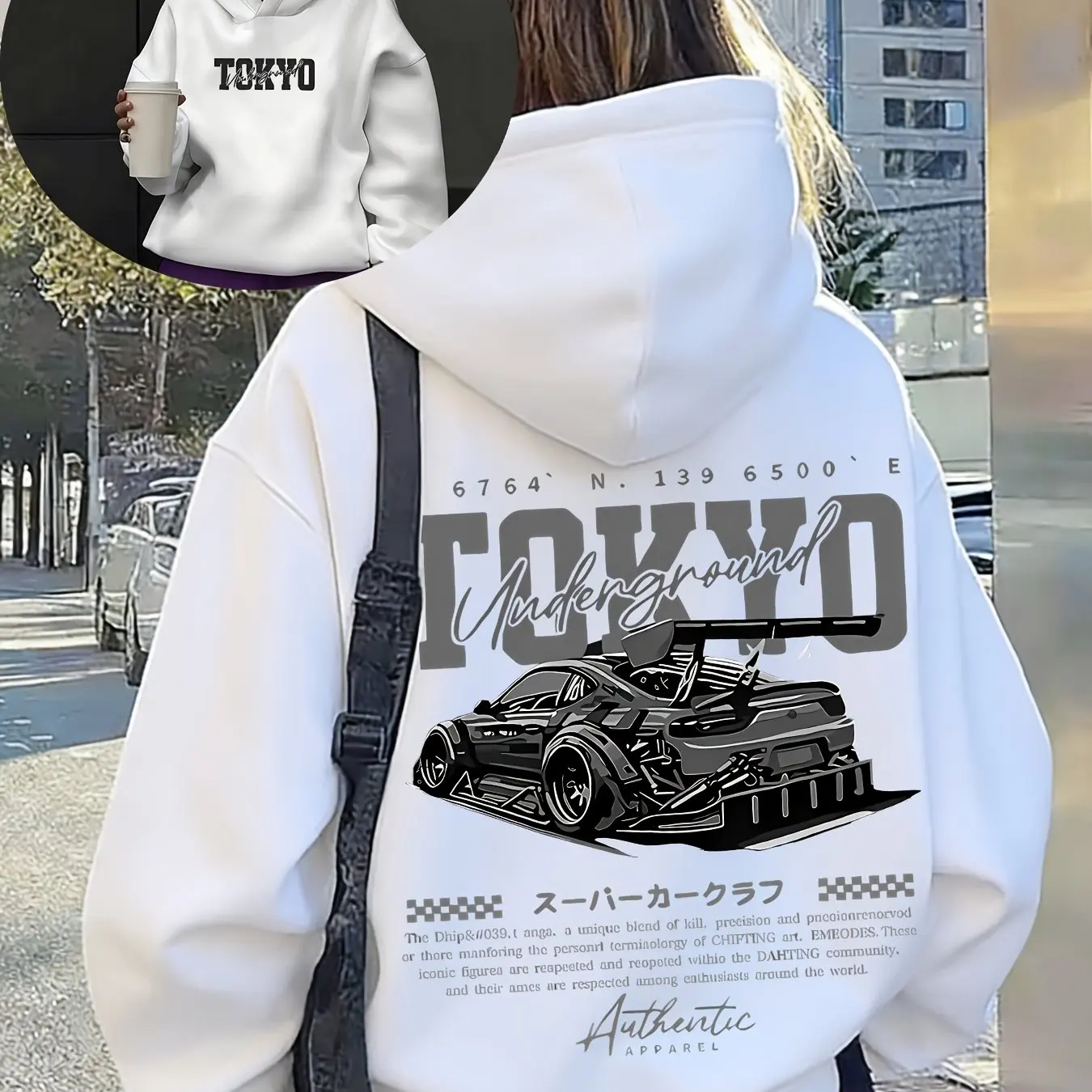 Street Fashion In Tokyo - Felpa con Cappuccio Streetwear Giapponese da