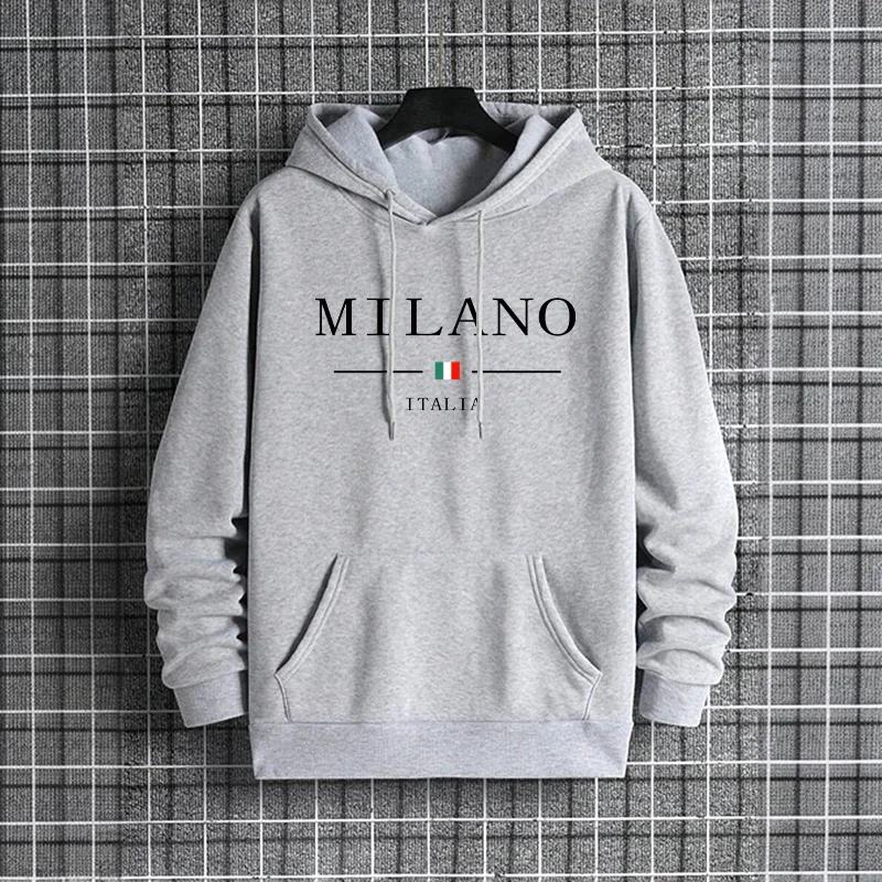 Street Fashion Of Milan - Felpa con Cappuccio da Uomo Moda