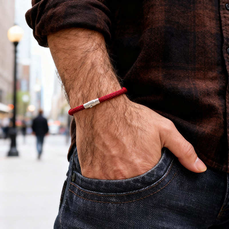 Street Fashion Of Milan - Bracciale a corda intrecciato fatto a
