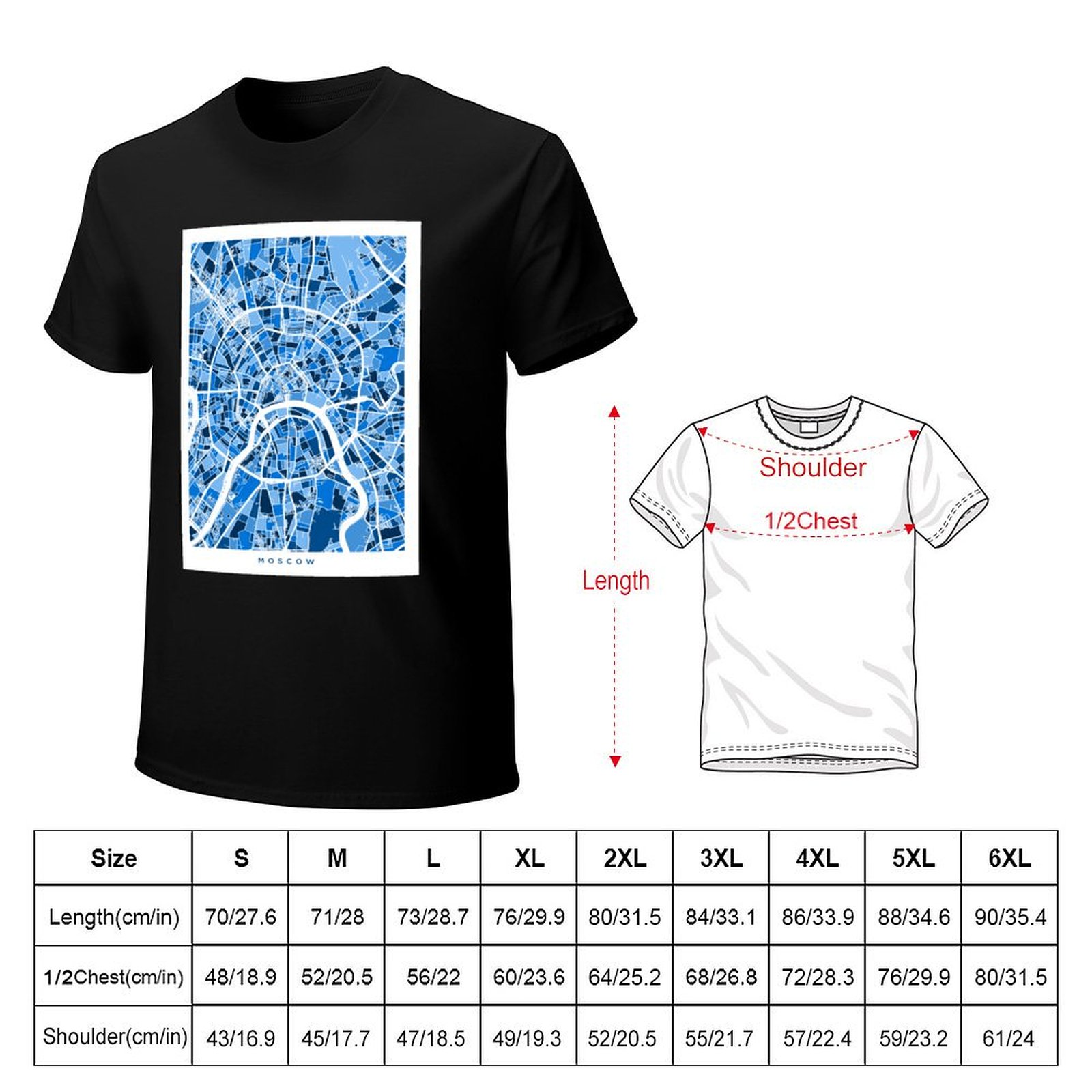T-shirt con mappa delle strade - Street Fashion Moscow recensione e prezzo